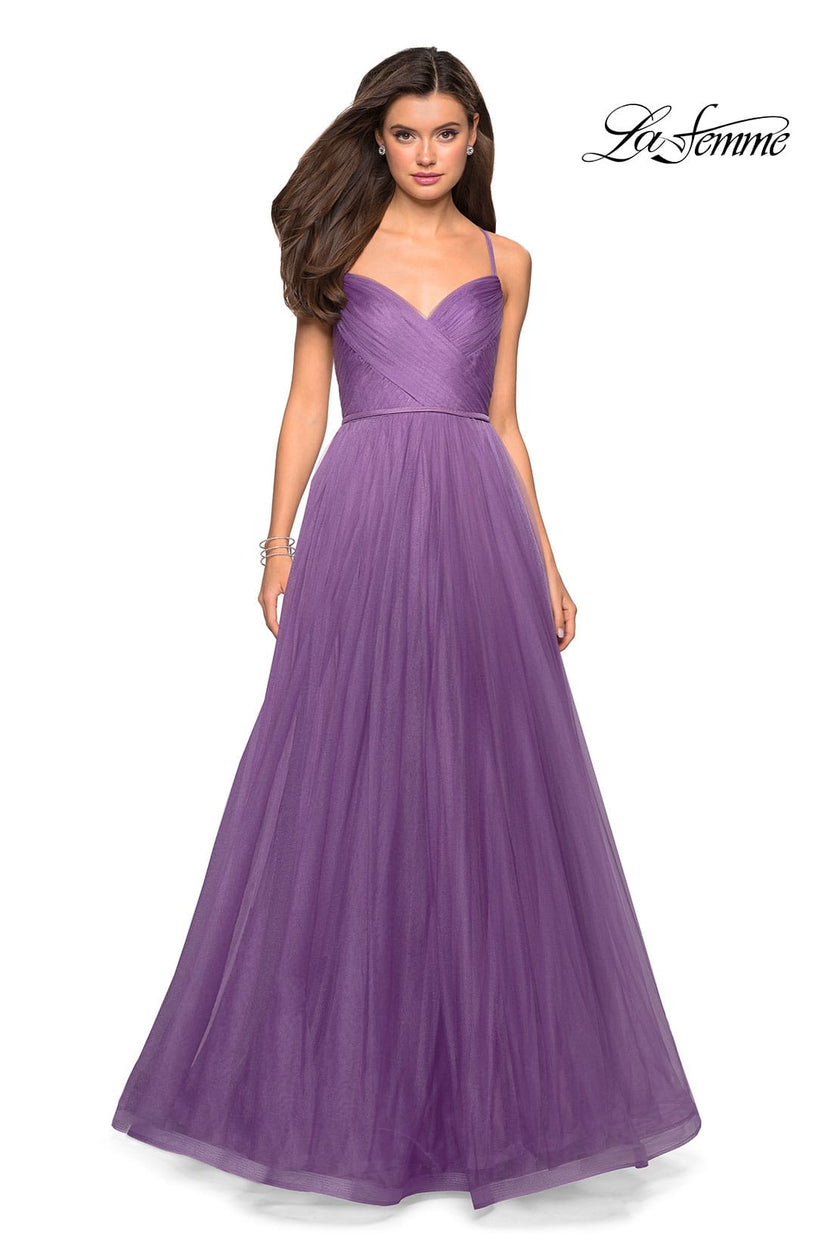 Picture of: Simple Tulle Prom Dress with Sweetheart Neckline in Lavender, Style: 27535, Detail Picture 4