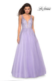 Picture of: A-Line Prom Dress with Rhinestones and Deep V Back in Lavender, Style: 27688, Detail Picture 4