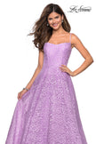 Picture of: Long Lace Organza Sweetheart Neckline Gown in Lavender, Style: 27190, Detail Picture 6