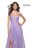 Picture of: Fabulous A-Line Gown Embellished with Sequin Beaded Applique in Lavender, Style: 32032, Detail Picture 6