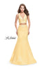 Picture of: Mikado Two Piece Mermaid Gown with Beaded Lace Top in Lemon, Style: 26311, Main Picture