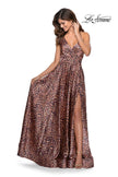 Picture of: Leopard Print A-line Prom Gown with Tie Up Back in Leopard, Style: 28923, Main Picture