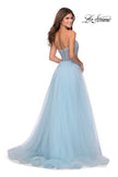 Picture of: Tulle A-line Ball Gown with Net Beaded Bodice in Light Blue, Style: 28559, Back Picture