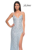 Picture of: Beautiful Prom Dress with Rhinestone and Flower Detail in Light Blue, Style: 31993, Detail Picture 3