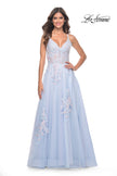 Picture of: A-Line Tulle Prom Dress with Scattered Lace Applique in Light Blue, Style: 31939, Detail Picture 4