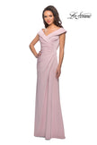 Picture of: Satin Floor Length Gown with Ruched Detailing in Light Blush, Style: 26523, Detail Picture 5