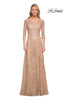Picture of: Mother of the Bride Lace Dress with Three-Quarter Sleeves in Gold, Style: 30021, Main Picture
