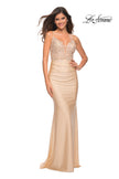 Picture of: Prom Dress with Beautiful Lace Bodice and Jersey Skirt in Light Gold, Detail Picture 8