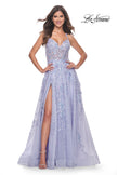 Picture of: Gorgeous Pastel Sequin Beaded Floral A-Line Tulle Dress in Light Periwinkle, Style: 32349, Main Picture