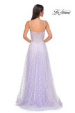 Picture of: Polka Dot Tulle Prom Dress with Sheer Corset Top in Light Periwinkle, Style 32716, Detail Picture 9