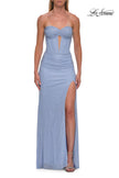 Picture of: Strapless Rhinestone Gown with Keyhole Cutout and Corset Back in Light Periwinkle, Style: 33354, Detail Picture 9