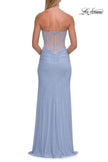 Picture of: Strapless Rhinestone Gown with Keyhole Cutout and Corset Back in Light Periwinkle, Style: 33354, Detail Picture 10
