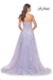 Picture of: Sweetheart Strapless Tulle A-Line Prom Dress with Lace Details in Light Periwinkle, Style: 32145, Back Picture