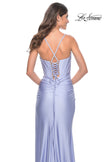 Picture of: Bustier Top Jersey Prom Dress with Intricate Lace Up Back in Light Periwinkle, Style: 32256, Back Picture