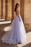 Picture of: Stunning A-line Tulle Prom Dress with Rhinestone Bodice in Light Periwinkle, Style 32633, Back Picture
