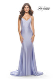 Picture of: Dramatic Rhinestone Dress with Sheer Details and Train in Bright Colors in Light Periwinkle, Style: 31403, Detail Picture 2