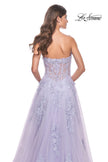 Picture of: Sweetheart Strapless Tulle A-Line Prom Dress with Lace Details in Light Periwinkle, Style: 32145, Detail Picture 3