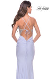 Picture of: Stunning Rhinestone Encrusted Bodice with Jersey Skirt in Light Periwinkle, Style: 31591, Detail Picture 4