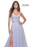Picture of: Sweetheart Tulle and Rhinestone Prom Dress with Illusion Detail in Light Periwinkle, Style: 31997, Detail Picture 5