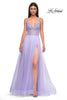 Picture of: Gorgeous Line Rhinestone Top Dress with A-line Tulle Skirt in Light Periwinkle, Style 32714, Detail Picture 5