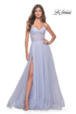 Picture of: Sweetheart Tulle and Rhinestone Prom Dress with Illusion Detail in Light Periwinkle, Style: 31997, Detail Picture 7