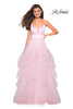 Picture of: Tulle A Line Dress with Plunging Sweetheart Neckline in Light Pink, Style: 27024, Detail Picture 1