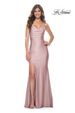Picture of: Chic Jersey Dress with Draped Neck and Open Back in Light Pink, Style: 31878, Detail Picture 4