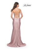 Picture of: Chic Jersey Dress with Draped Neck and Open Back in Light Pink, Style: 31878, Detail Picture 5