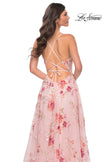 Picture of: Unique Lace Sequin Applique Tulle A-Line Prom Dress in Pink, Style: 32031, Detail Picture 7
