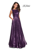 Picture of: Fully sequin A Line Gown with Illusion Sides in Light Purple, Style: 27061, Detail Picture 2
