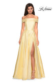 Picture of: Long Off The Shoulder Gown with Pockets in Light Yellow, Style: 27005, Detail Picture 6