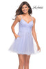 Picture of: Rhinestone Fit and Flare Party Dress with Tulle Skirt in Lilac Mist, Style: 29336, Detail Picture 1