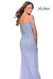 Picture of: Off The Shoulder Rhinestone Tulle Prom Dress in Lilac Mist, Style: 28658, Back Picture