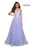 Picture of: Sequin Print Ball Gown with Deep V and Pockets in Lilac Mist, Style: 27323, Detail Picture 1