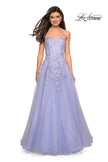 Picture of: Lace Bodice Tulle Prom Dress with Sweetheart Neckline in Lilac Mist, Style: 27508, Back Picture