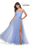 Picture of: Long Tulle Pleated Bodice Prom Gown with Pockets in Lilac Mist, Style: 28123, Detail Picture 4