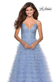Picture of: Layered Tulle Prom Dress with Sheer Rhinestone Top in Lilac Mist, Style: 28788, Detail Picture 5