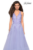 Picture of: Racer Back Lace Embellished Floor Length Ball Gown in Lilac Mist, Style: 27603, Detail Picture 6
