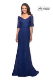 Picture of: Floor Length Lace Dress with Rhinestone Accents in Marine Blue, Style: 26943, Main Picture