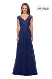Picture of: Short Sleeve Lace Gown with Cascading Embellishments, Style: 26942, Detail Picture 7