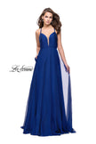 Picture of: A-line Prom Dress with Ruched Bodice and Pockets in Marine Blue, Style: 26190, Main Picture