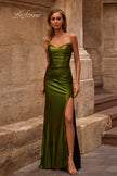 Picture of: Net Jersey Prom Dress with Strapless Top and Flattering Ruching in Matcha , Style 32946, Main Picture