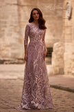 Picture of: Sequin Lace Long Dress with Sheer Sleeves, Style: 29233, Main Picture