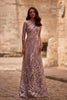 Picture of: Sequin Lace Long Dress with Sheer Sleeves, Style: 29233, Main Picture