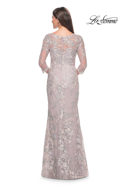 Picture of: Embroidered Lace Fitted Gown for Mother of the Bride in Mauve, Style: 31804, Back Picture