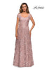 Picture of: Cap Sleeve Floral Gown with Sweetheart Neckline in Mauve, Style: 27951, Detail Picture 1