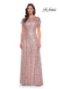 Picture of: Stunning Beaded Gown with Short Sleeves in Mauve, Style: 30122, Detail Picture 1