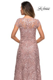 Picture of: Cap Sleeve Floral Gown with Sweetheart Neckline in Mauve, Style: 27951, Detail Picture 6