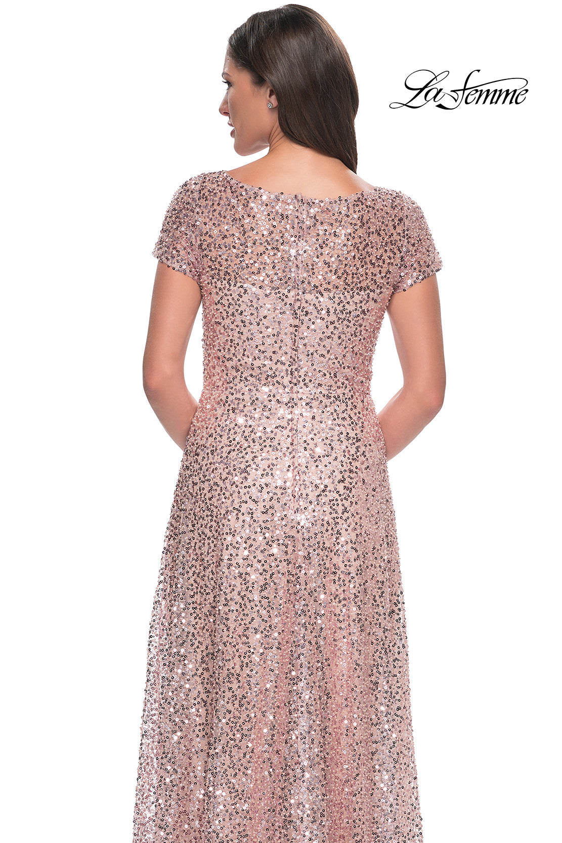 Picture of: Stunning Beaded Gown with Short Sleeves in Dark Emerald, Style: 30122, Detail Picture 6