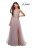 Picture of: A Line Long Prom Dress with High Slit and Lace in Mauve, Style: 27676, Main Picture